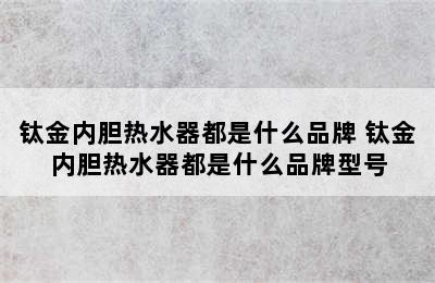 钛金内胆热水器都是什么品牌 钛金内胆热水器都是什么品牌型号